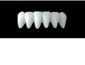 Cod.E12LOWER ANTERIOR: 10x  wax facings-bridges (hollow), SMALL, Aligned, (43-33), compatible with solid (not  hollow) wax bridges Cod.S12LOWER ANTERIOR, (43-33)